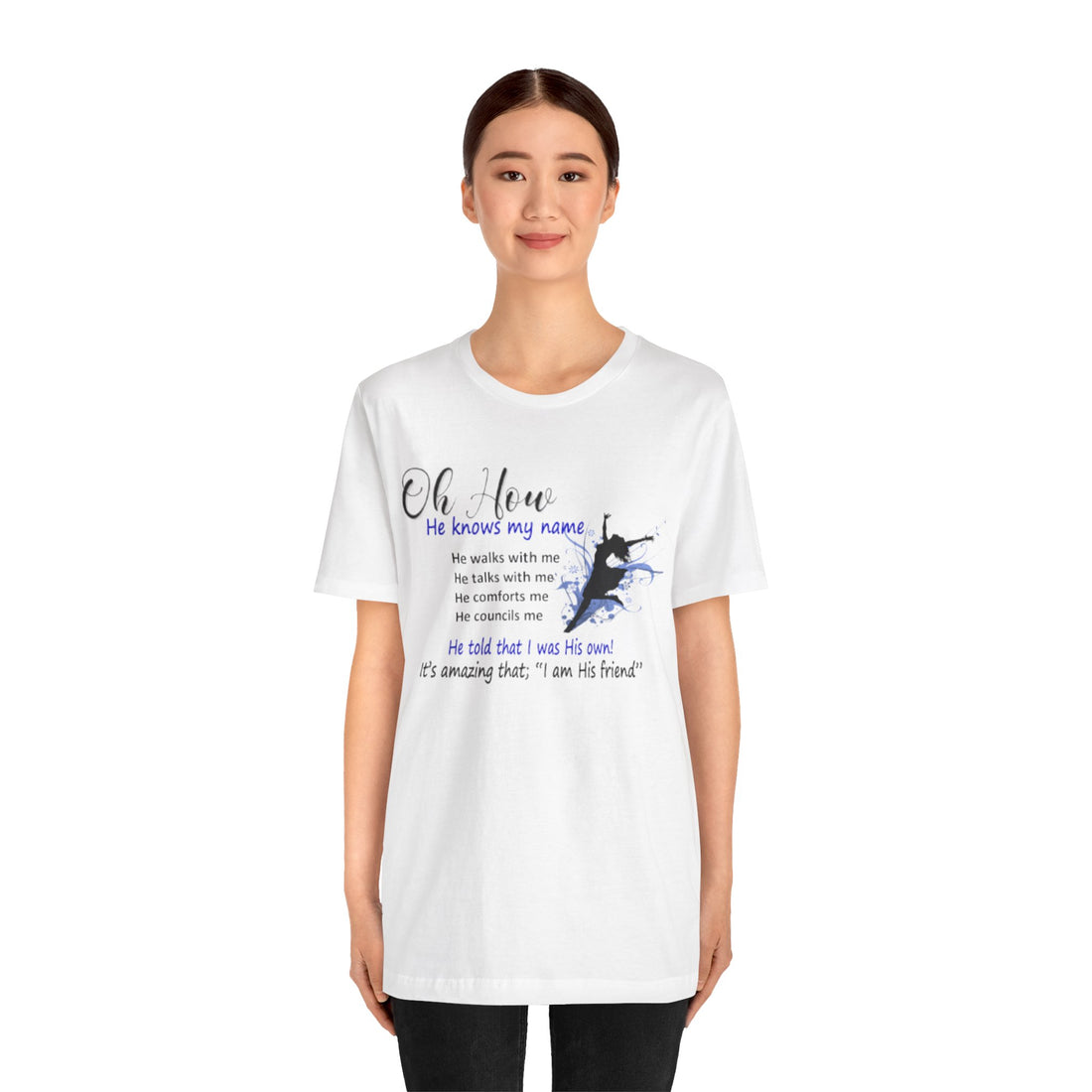 Inspirational Apparel: 'Oh, How He Knows My Name' Unisex Jersey Tee, Faith-Based Gift, Christian Shirt, Casual Wear, Encouraging Top